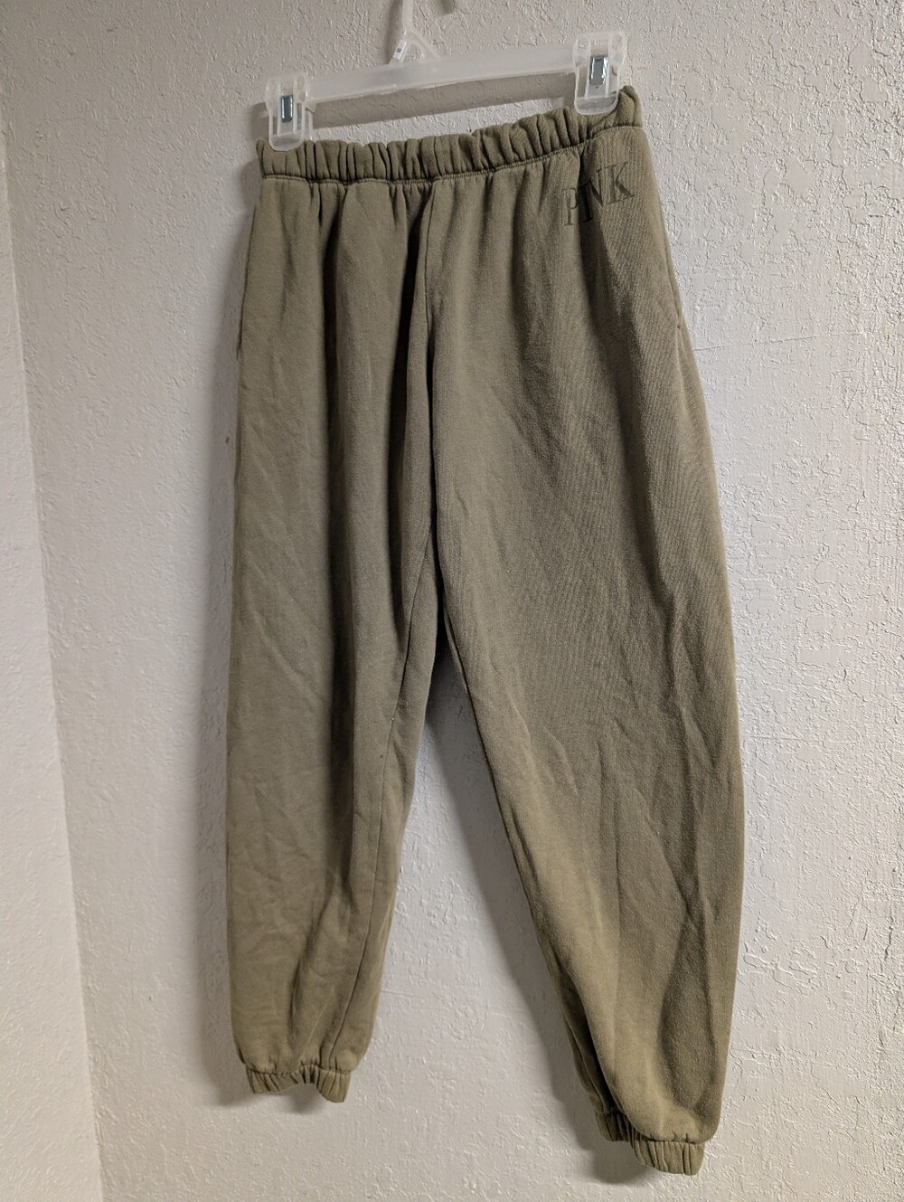 PINK Victoria's Secret Brown Tan Jogger Sweatpants S High Waist Pocket  Lounge